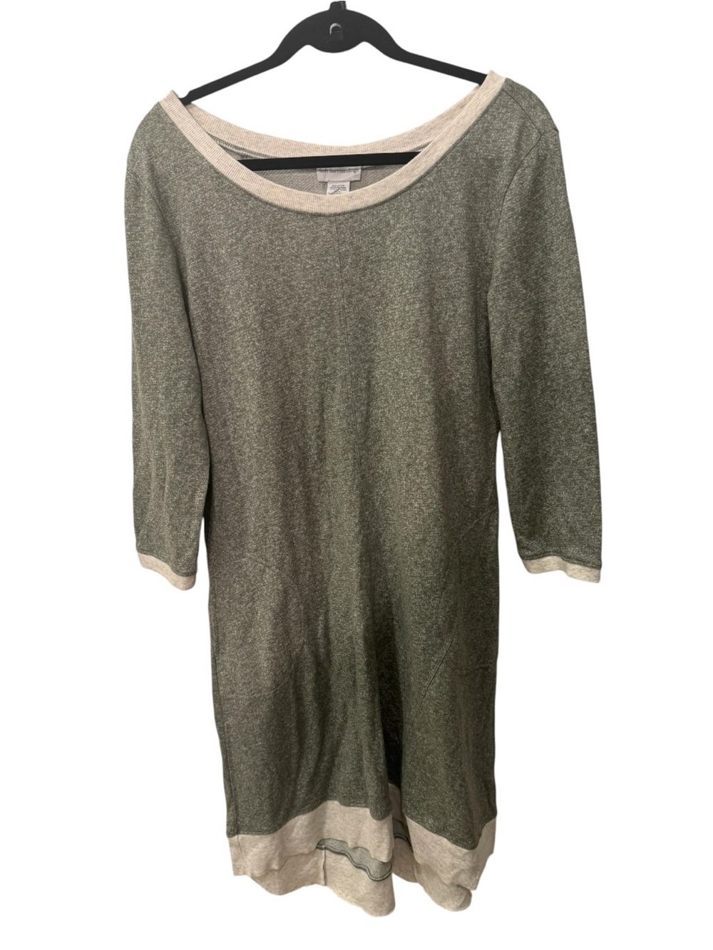 Soft Surroundings "Corryn" Heather Green Sweatshirt Dress womens size S